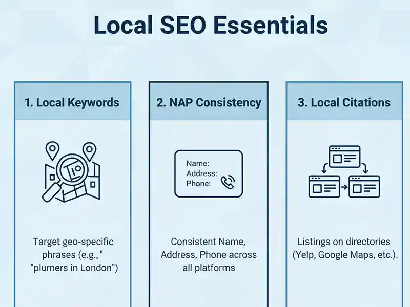 Enhancing local SEO with Google My Business to increase visibility and attract nearby customers.
