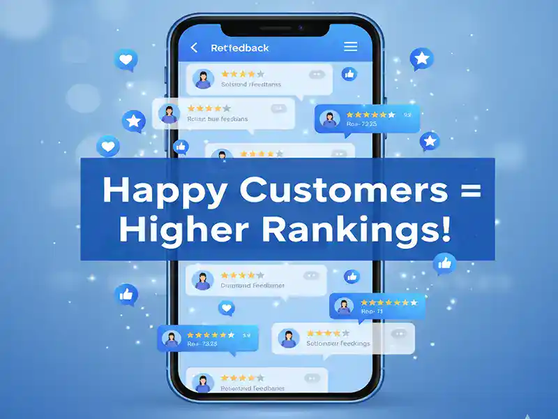 Power of customer reviews in building trust and improving local business reputation.