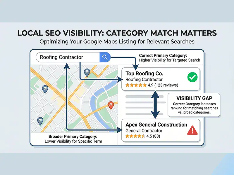 Incorrect Google Business Profile category hurting local search visibility