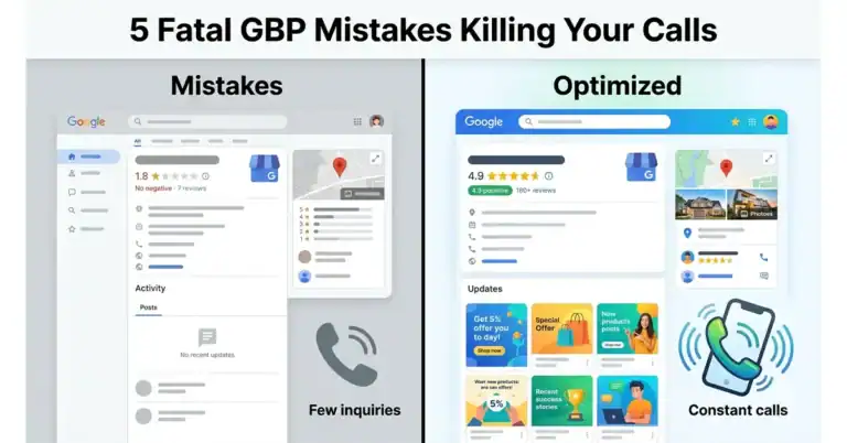 Google Business Profile mistakes vs optimized profile comparison