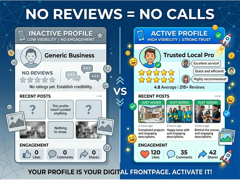 Active vs inactive Google Business Profile engagement comparison